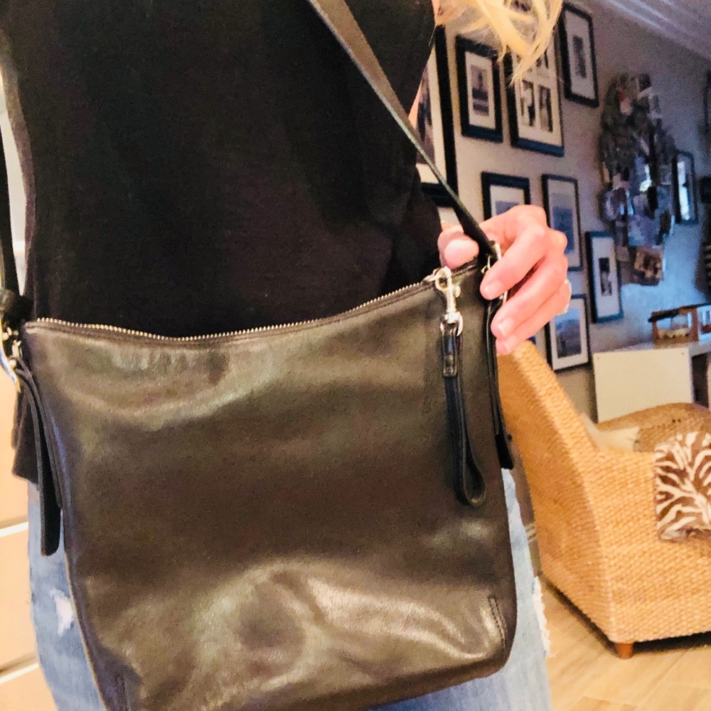 Coach Black Leather Shoulder Bag